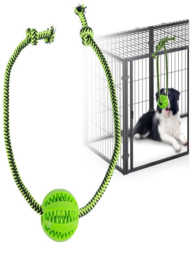 MVSSP Engaging Chew Toys for Dogs - Puppy Crate Training Aids, Puzzle Treat Dispenser with Rope Ball for Reducing Stress and Anxiety, Compatible with Peanut Butter Treats (Green) - Image 1